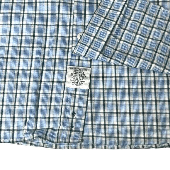 Peter Millar Men's Button-Front Long Sleeve Blue Green Plaid Shirt Sz L - Picture 6 of 7